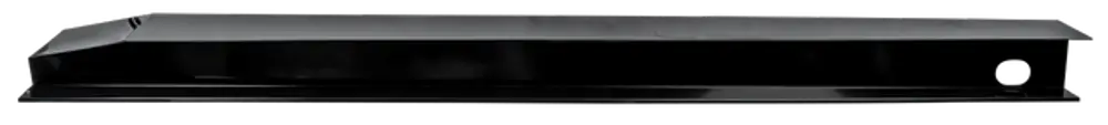 Schwarzes, flaches Blech mit scharfer Kante, geeignet für die Montage. Produktelement von Wolf, insbesondere für die Verwendung im Indach-System.